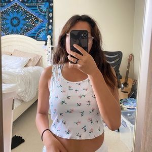 White floral top